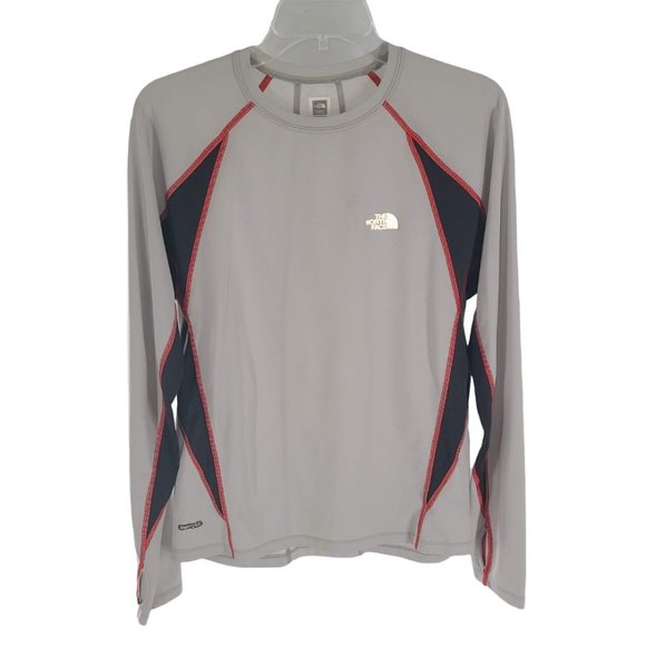 The North Face Tops - 🌸 North Face Womens Long Sleeve Top Crew Neck Light Gray Size S
